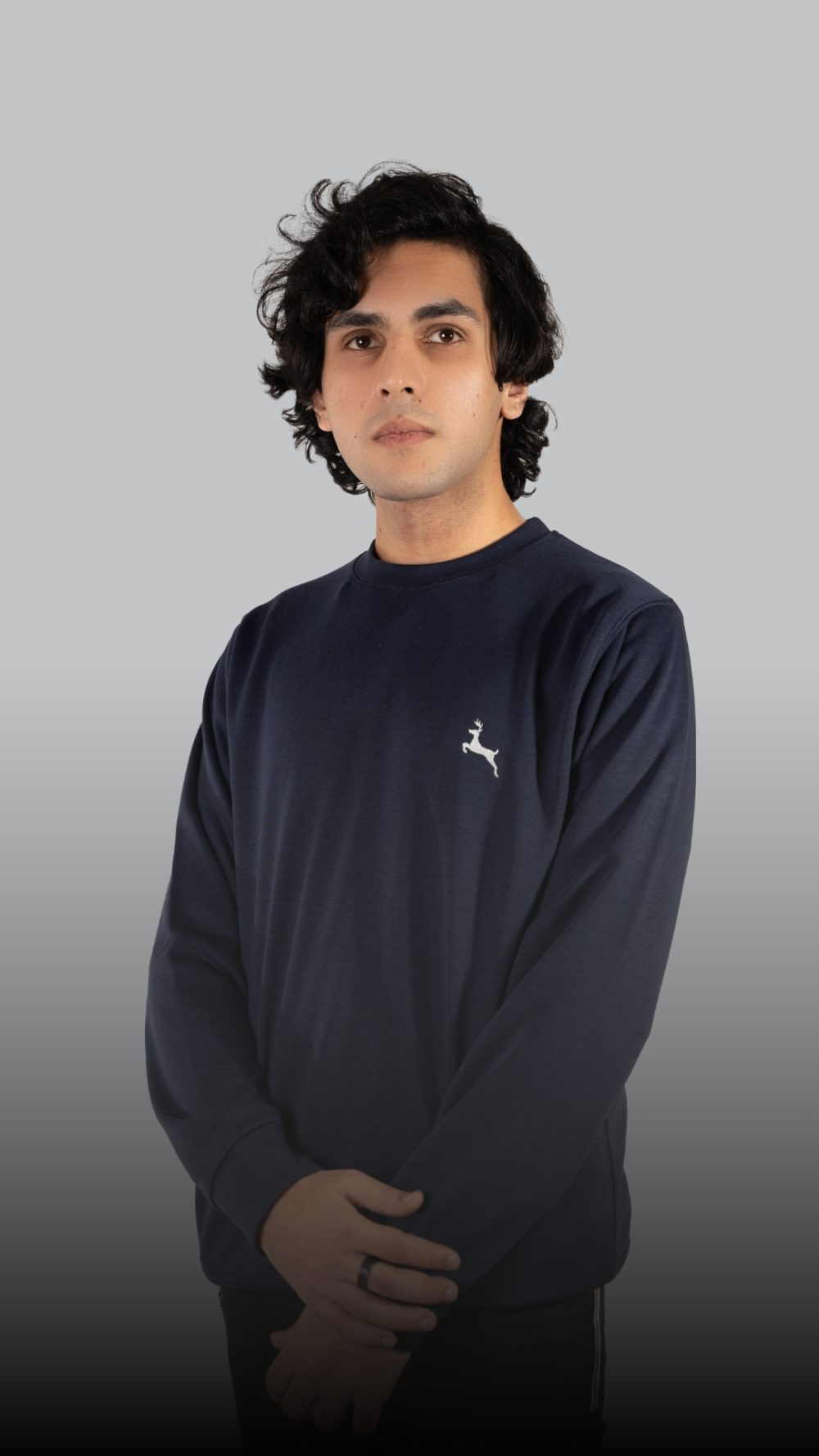 Minimalist Unisex Blue French Terry Crewneck