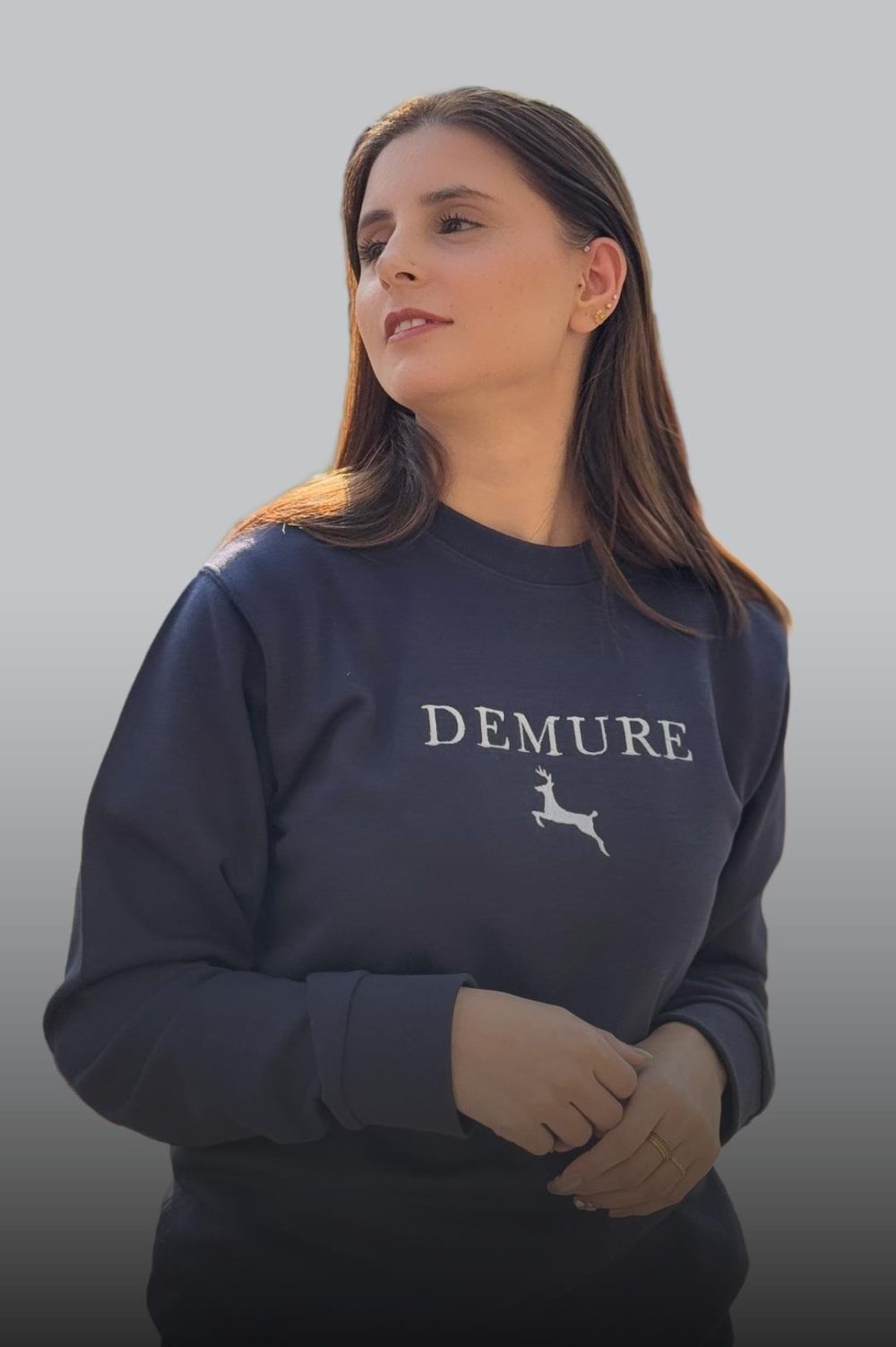 Embroidered Unisex Blue French Terry Crewneck
