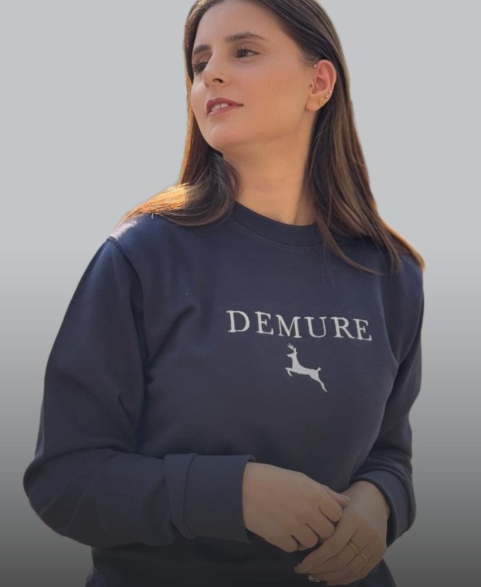 Embroidered Unisex Blue French Terry Crewneck