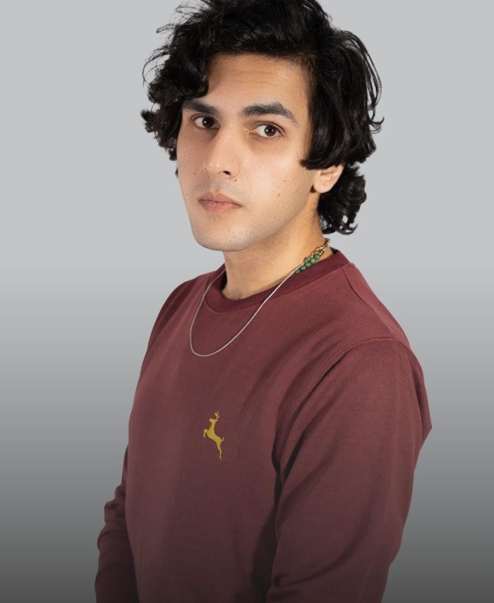 Minimalist Unisex Maroon French Terry Crewneck