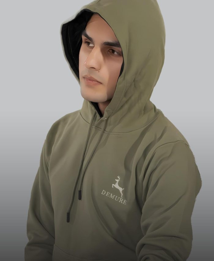 Modish Unisex Olive French Terry Hoodie