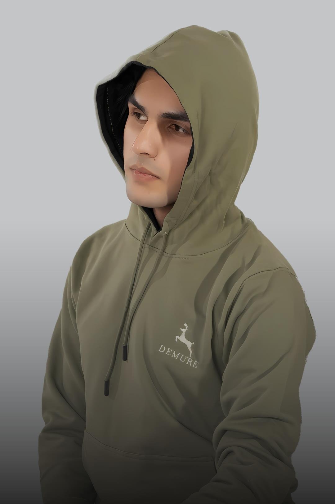 Modish Unisex Olive French Terry Hoodie